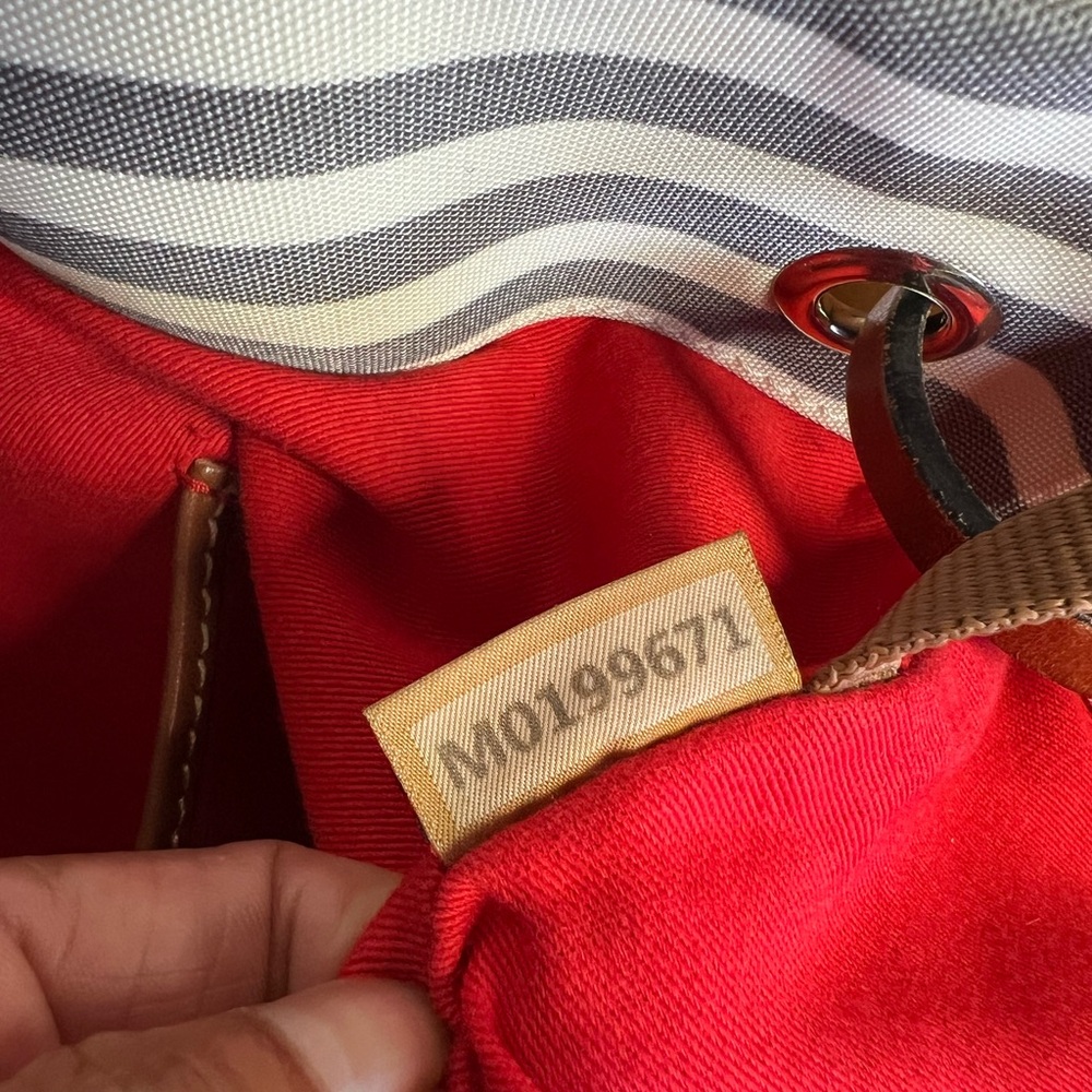 Dooney & Bourke Pink and Brown Canvas Tote with Leather Straps - Picture 14 of 14